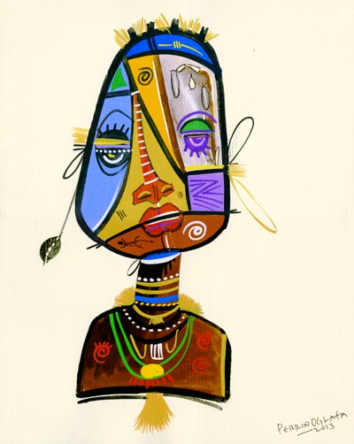 Beauty Beneath 2 ، 2013 (وسائط مختلطة على الورق) بواسطة Oglafa Ebitari Perrin